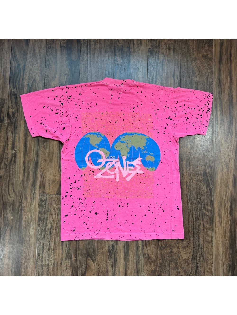 Vintage 80s Ocean Zones Surf T Shirt M Single Stitch Paint Splatter USA